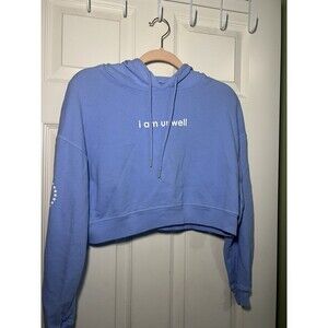 Barstool Sports Call Her Daddy Hoodie Medium Blue I Am Unwell Pullover Cropped